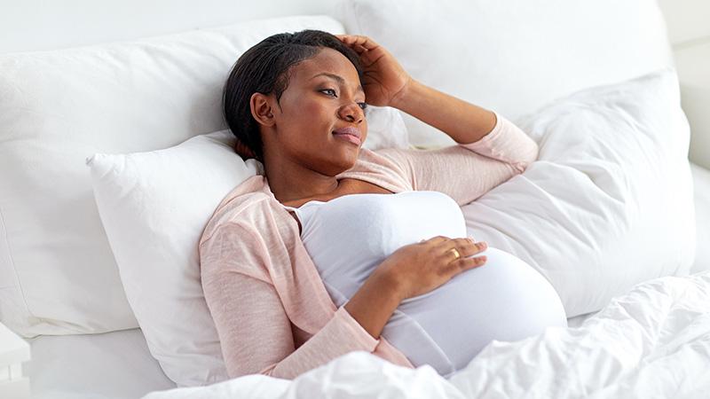 pregnant woman in bed